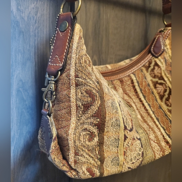Fossil handbag vintage textured Bohemian fossil purse - Picture 3 of 11